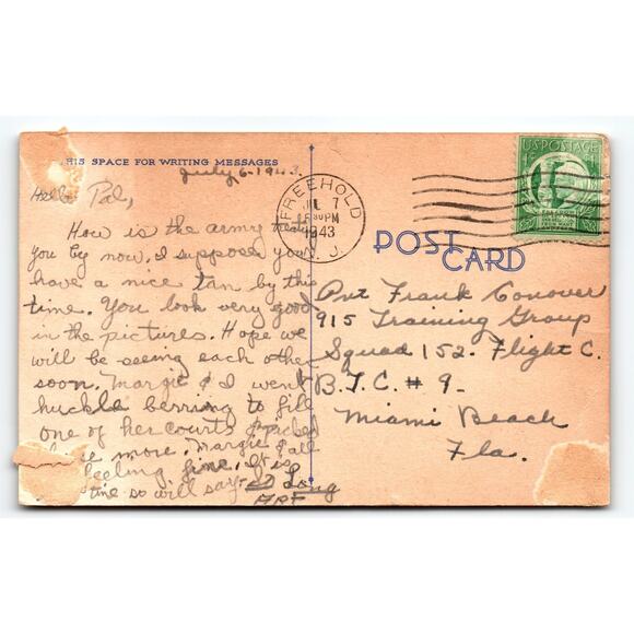 Vintage 1943 Linen Comic Postcard Horse Racing Saying Divided Back - Picture 2 of 2